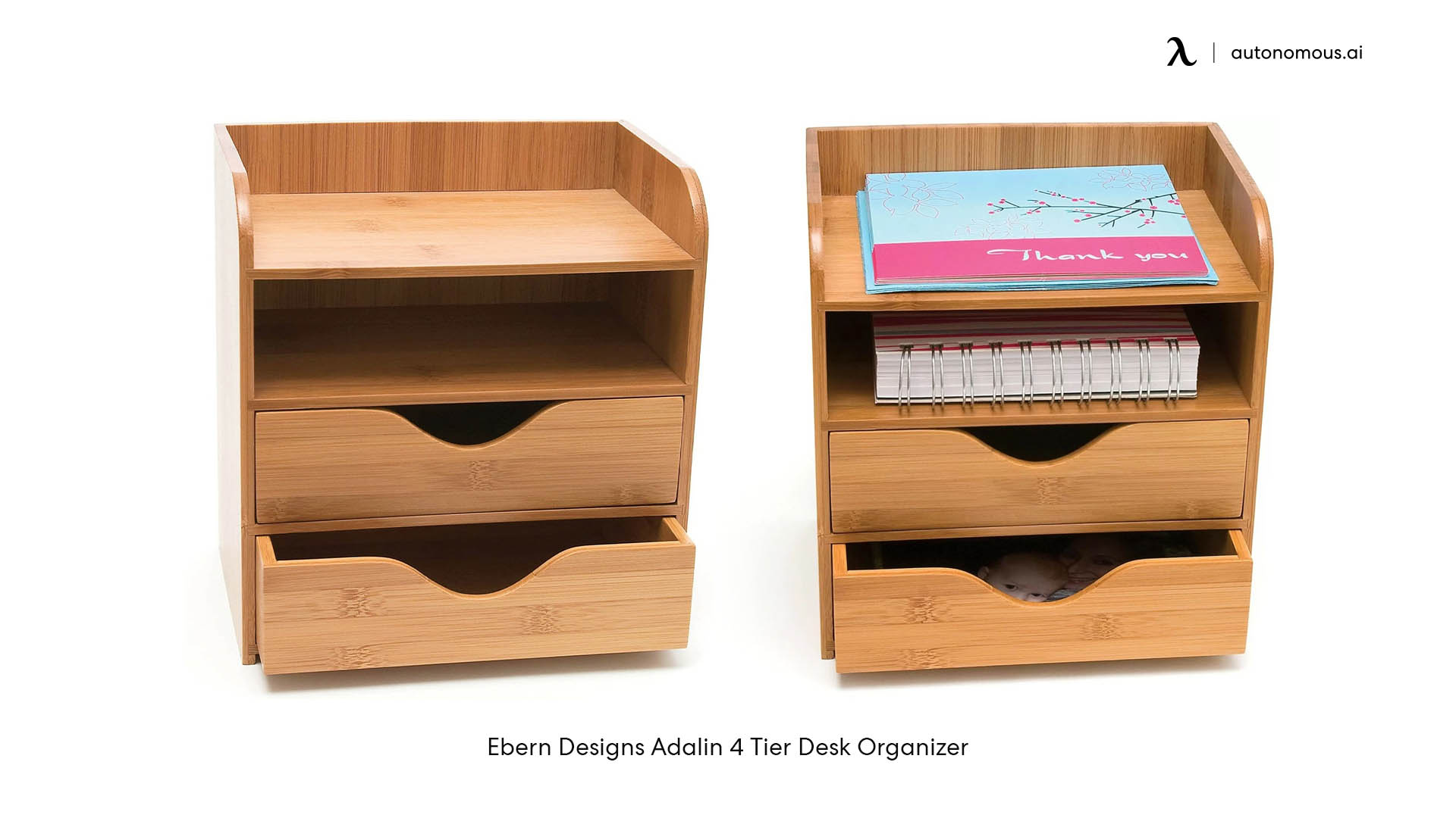 Ebern Designs bamboo desk organizer