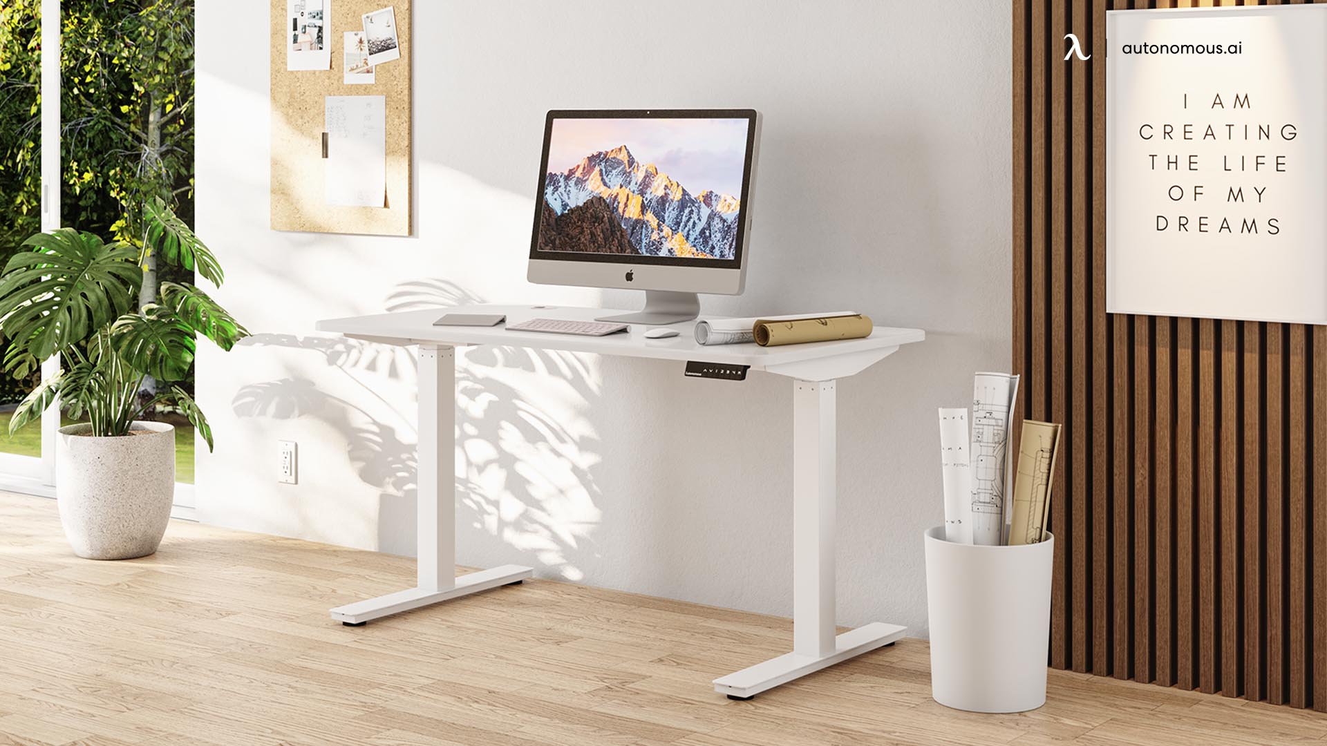 SmartDesk Pro modern white standing desk