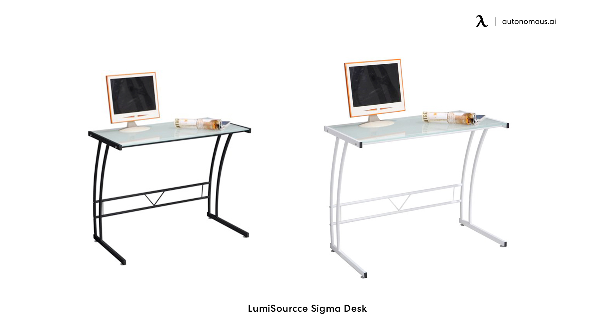 Sigma Contemporary Desk Black/White - LumiSource