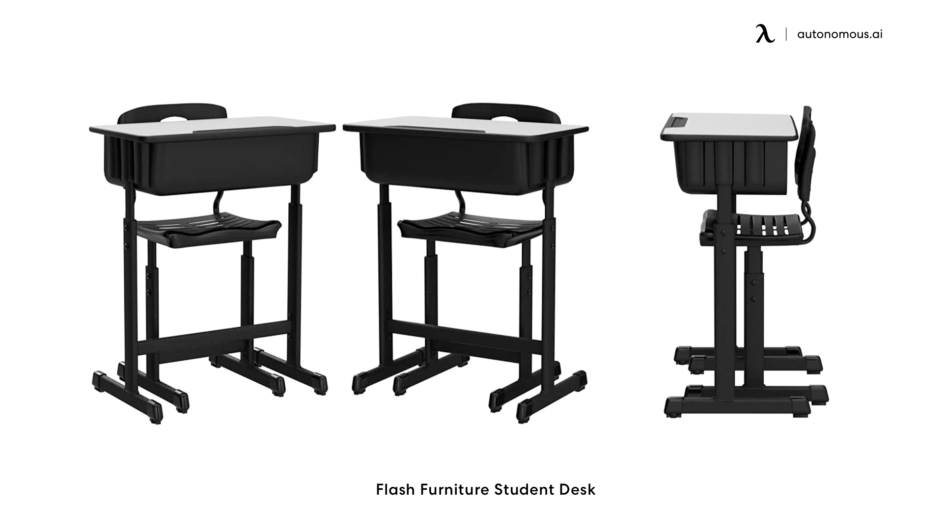 Flash Furniture Adjustable Height Student Desk and Chair with Black Pedestal Frame