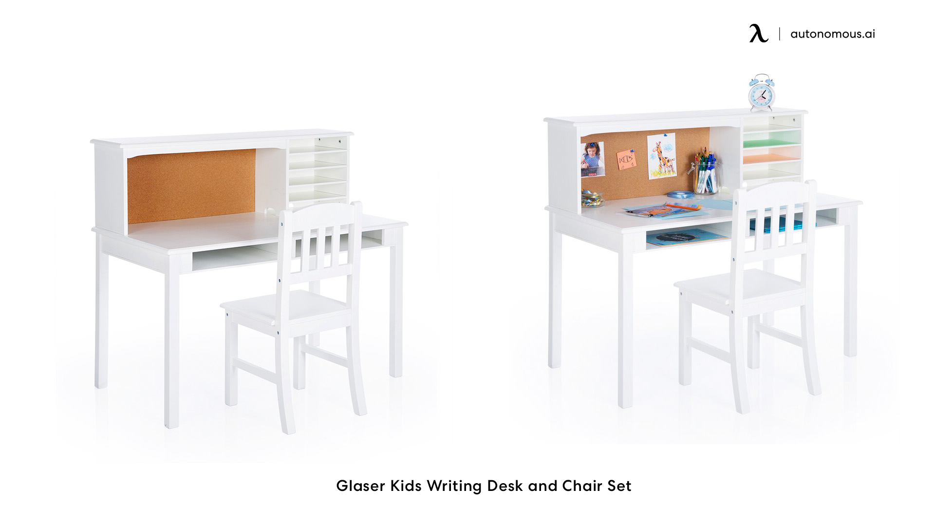 Kids Media Desk Hutch and Chair Set