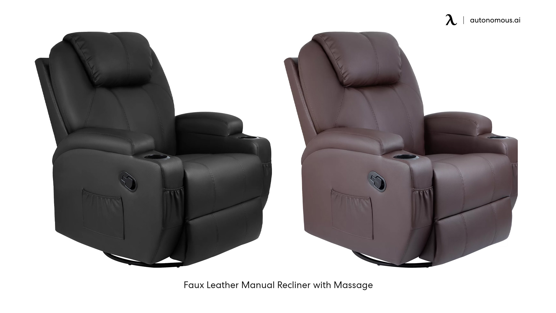 Faux Leather Manual Recliner with Massage