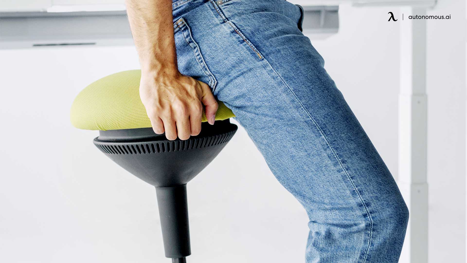Ergonomic stool in home office workstation