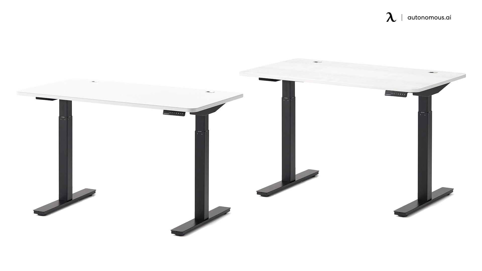 SmartDesk Core white desk with black legs