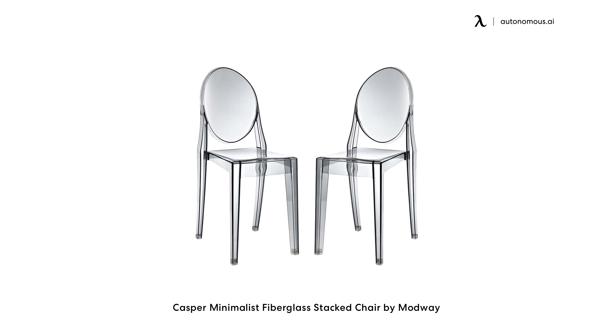 Casper Minimalist Fiberglass Stacked Chair by Modway