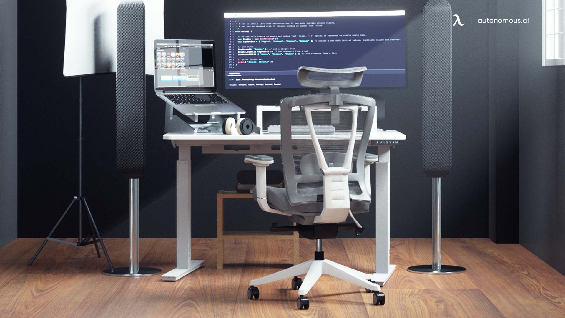 Ergonomic Chair with trading setup monitors