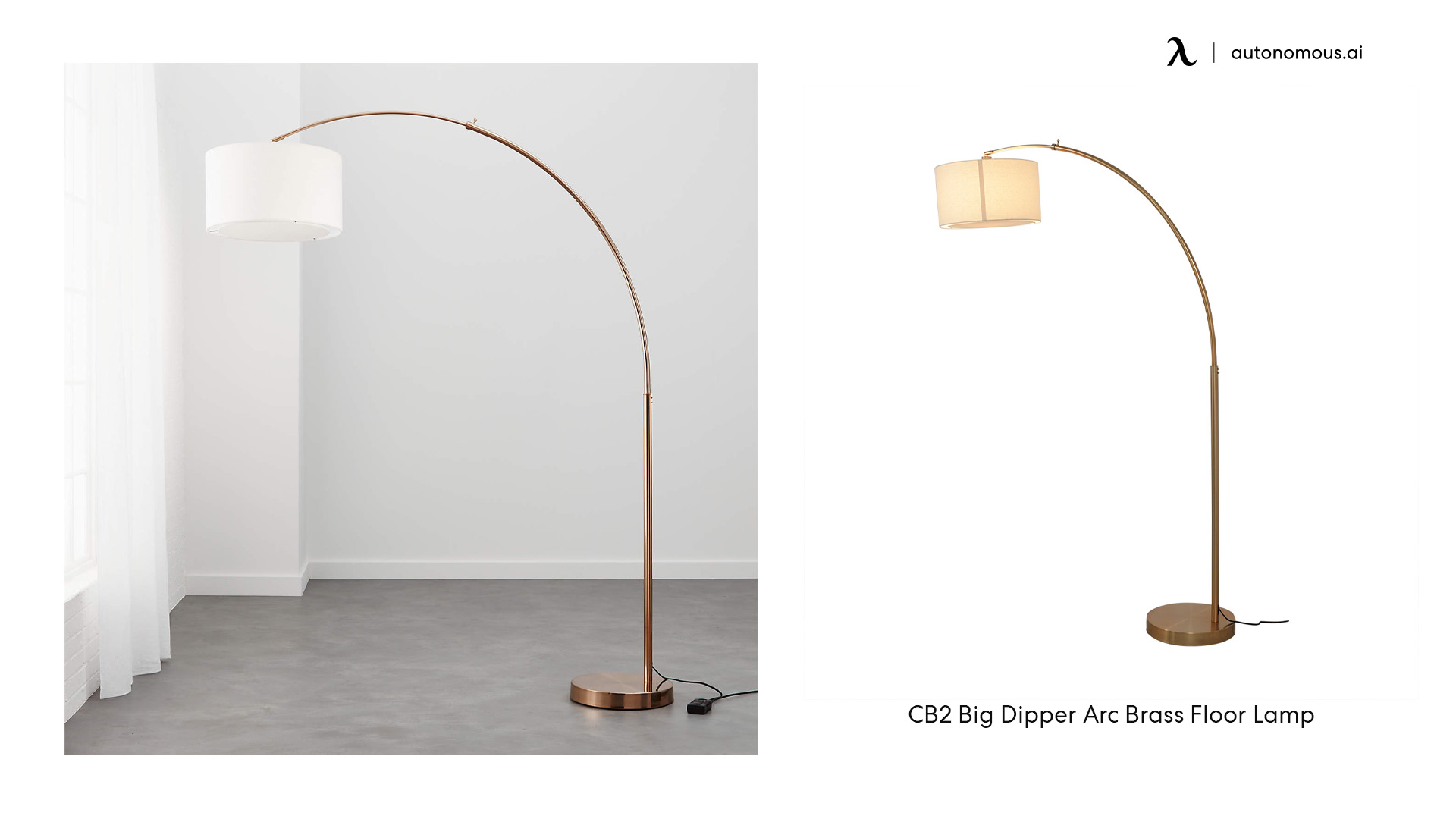 CB2 Big Dipper Arc Brass Floor Lamp