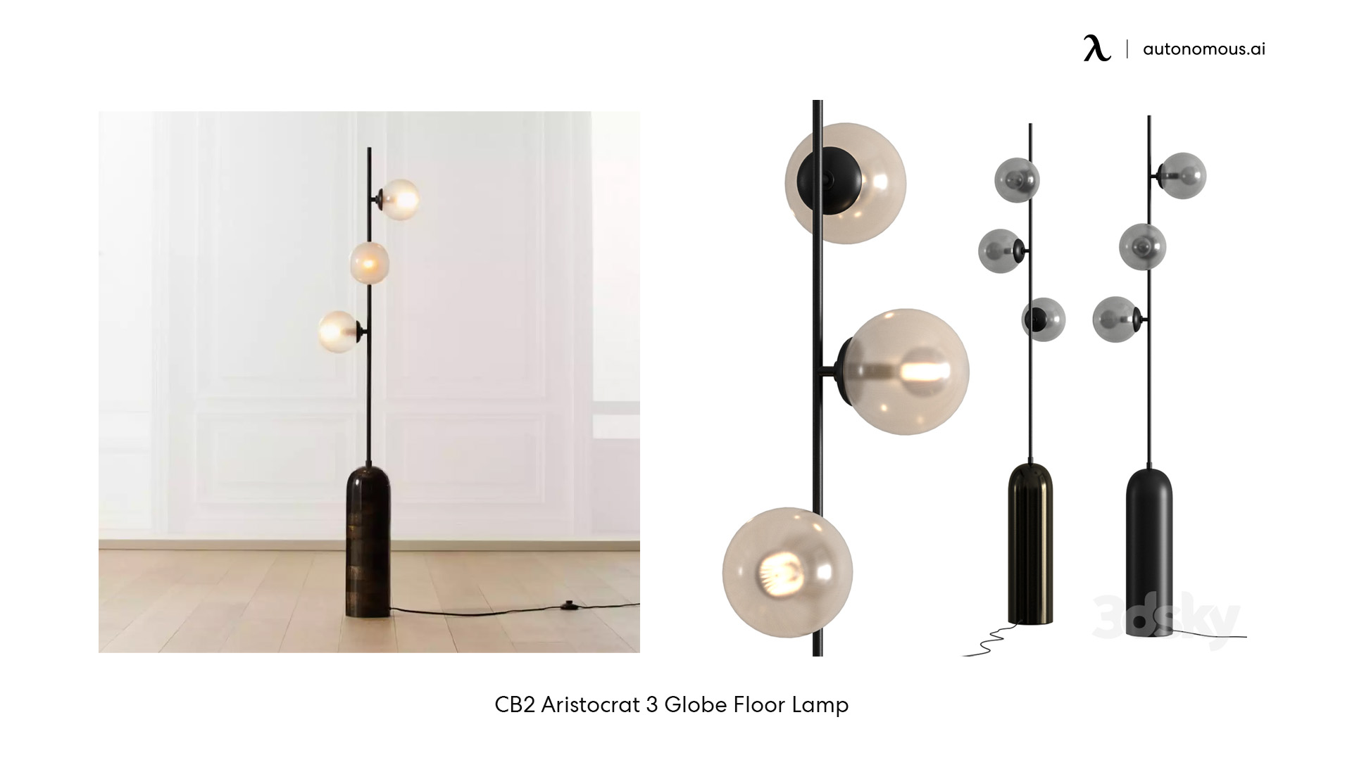 Aristocrat 3 deals globe floor lamp