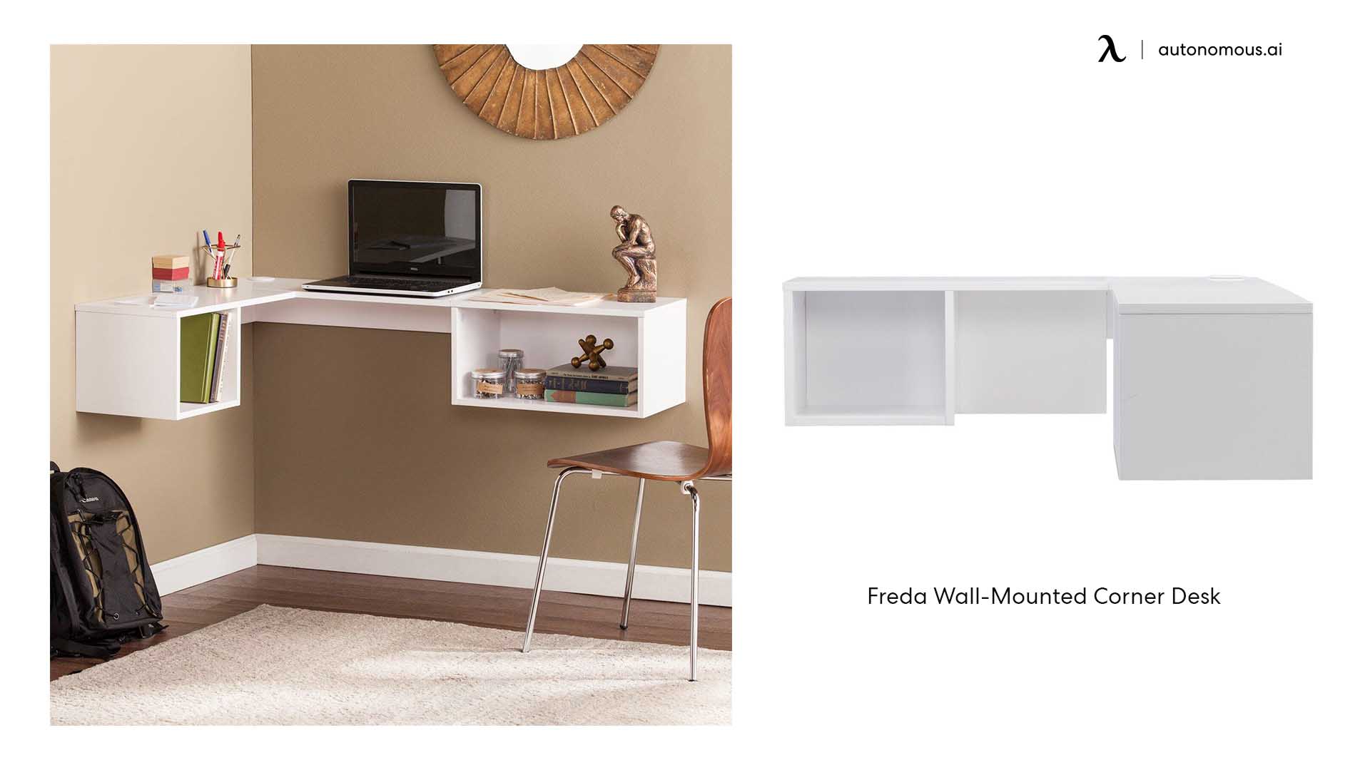Freda Wall-Mounted small corner desk