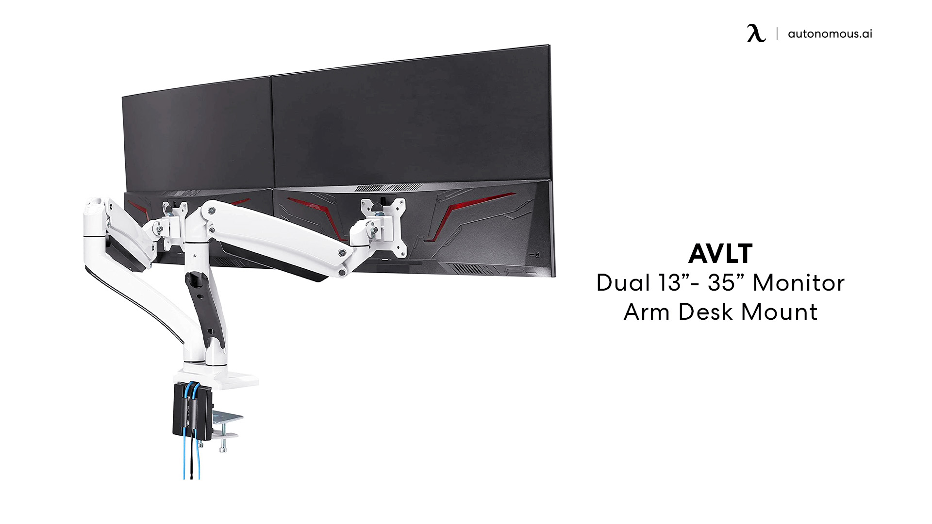 AVLT Dual 13”- 35” Monitor Arm Desk Mount