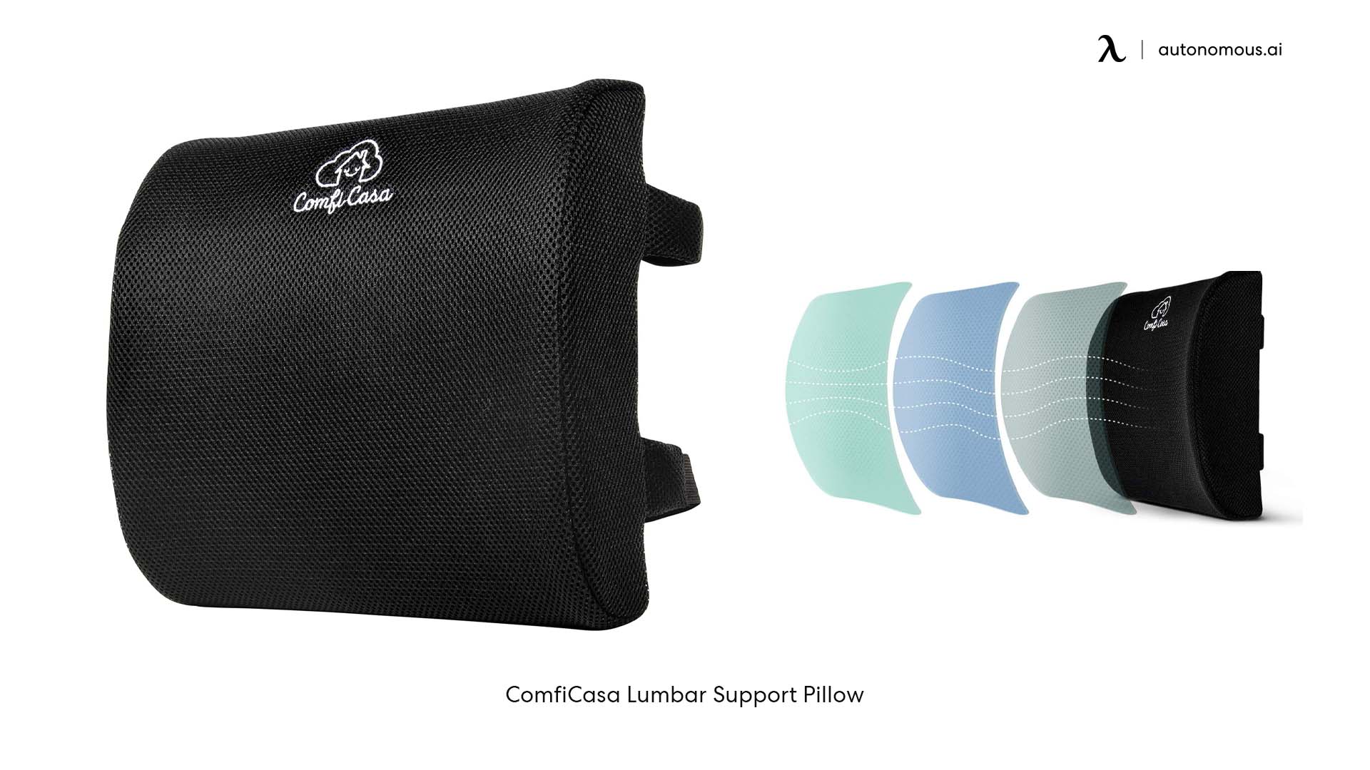 ComfiCasa Memory Foam Lumbar Support Pillow for Chair