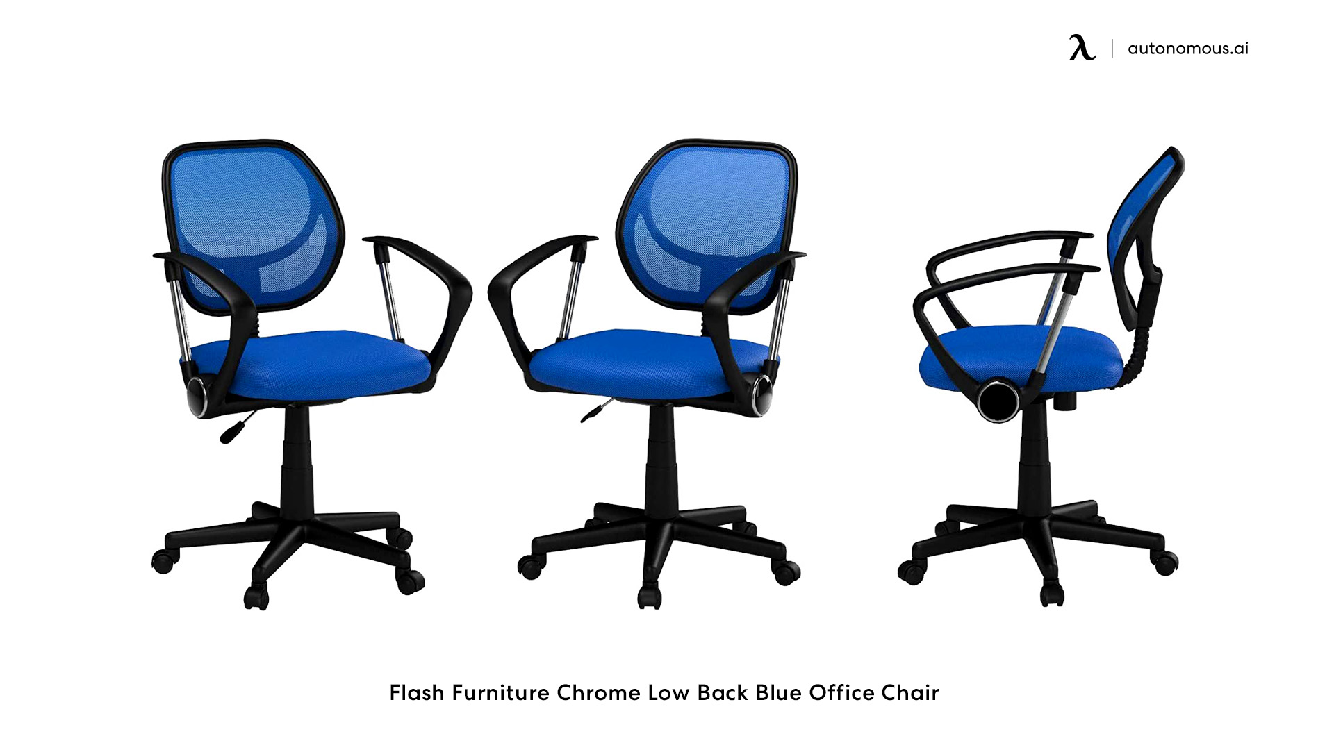 Flash Furniture Chrome Low Back Blue Office Chair