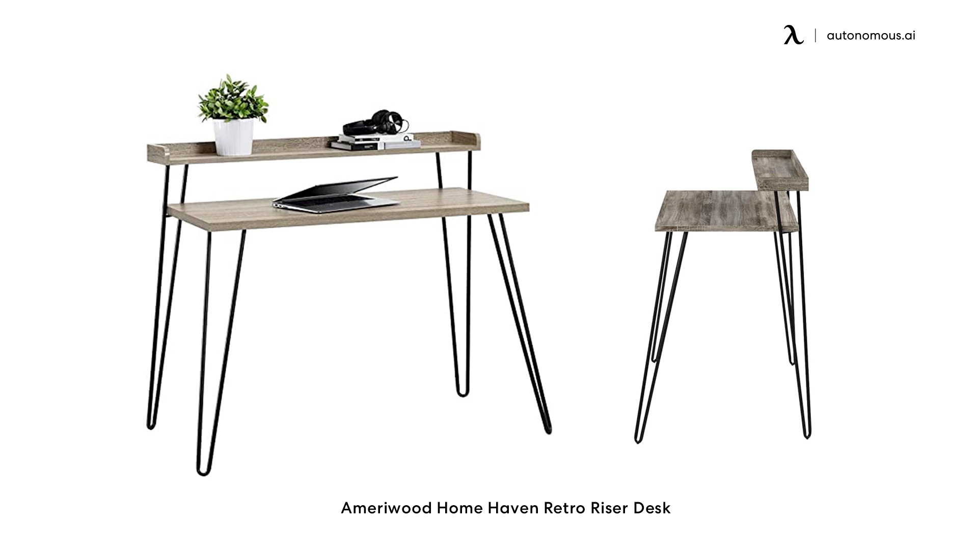 Ameriwood Home Haven Retro Riser Desk