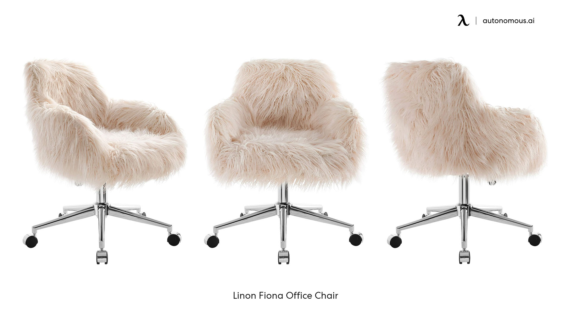 Linon Fiona Chrome Base cute desk chairs