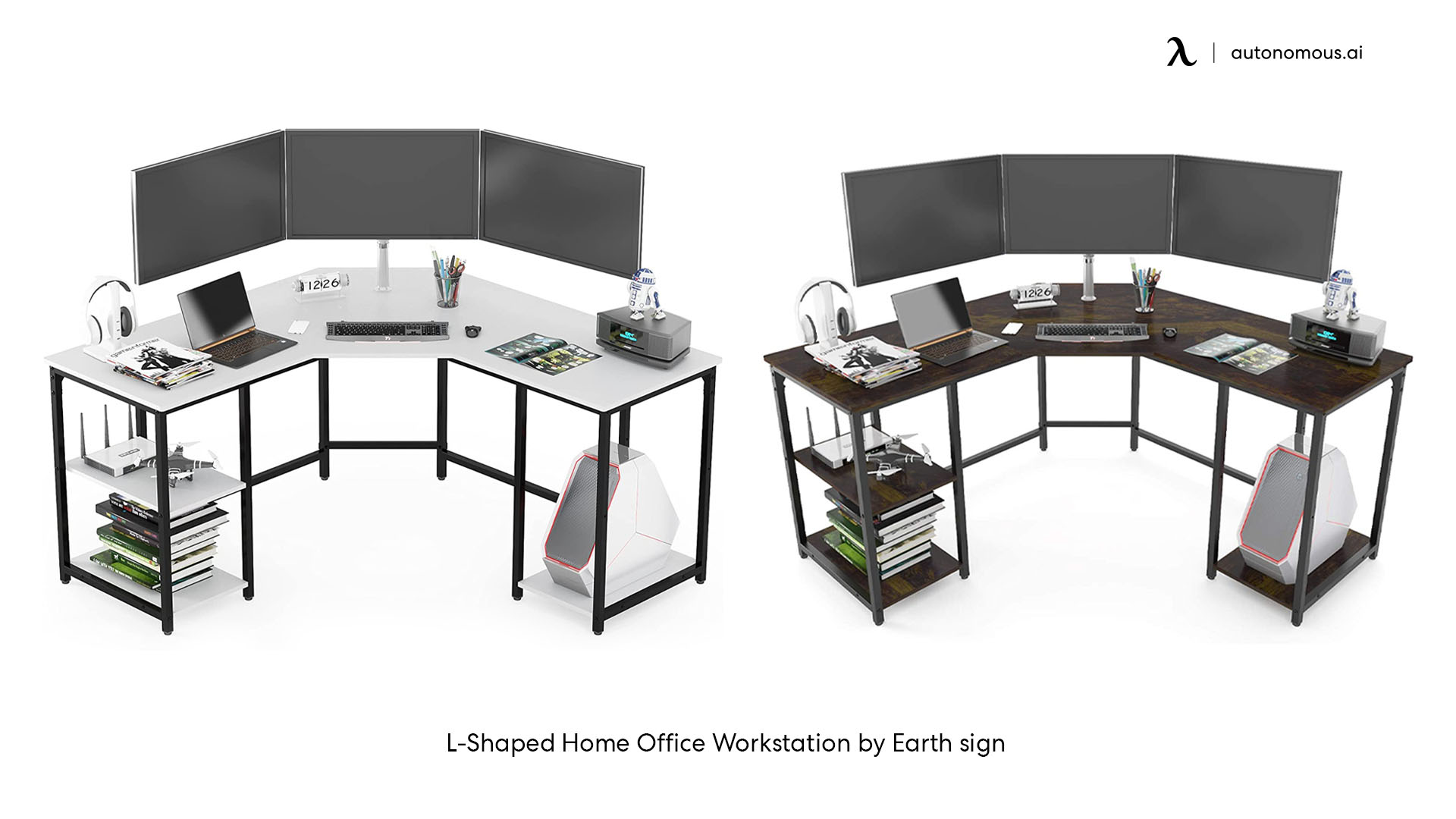 L-Shaped Home Office Workstation by Earth sign