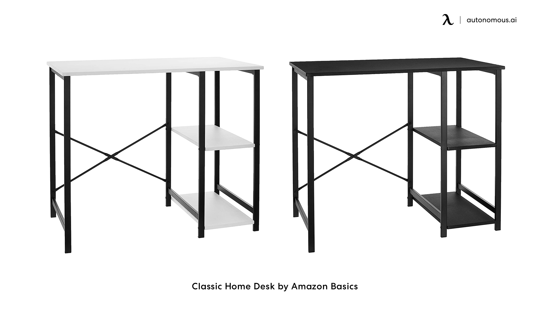 Classic small black desk by AmazonBasics