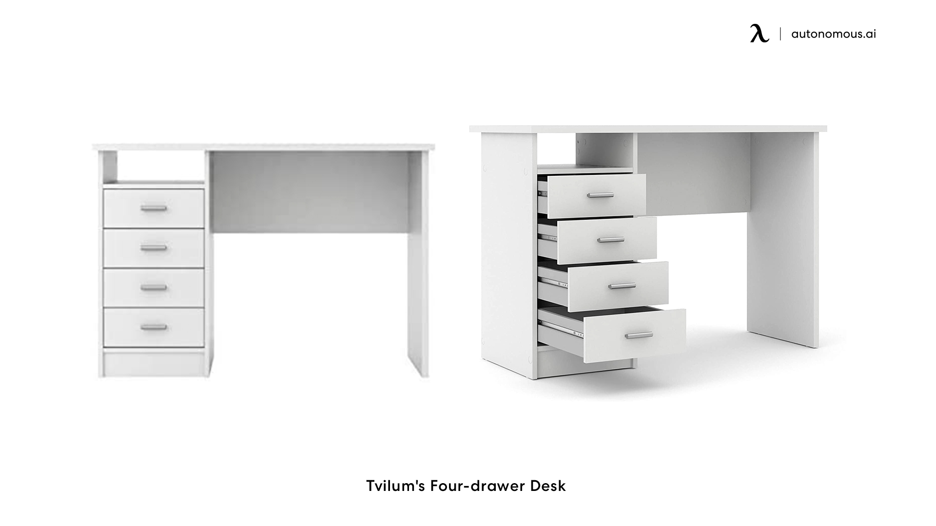 Tvilum's Four-drawer small black desk