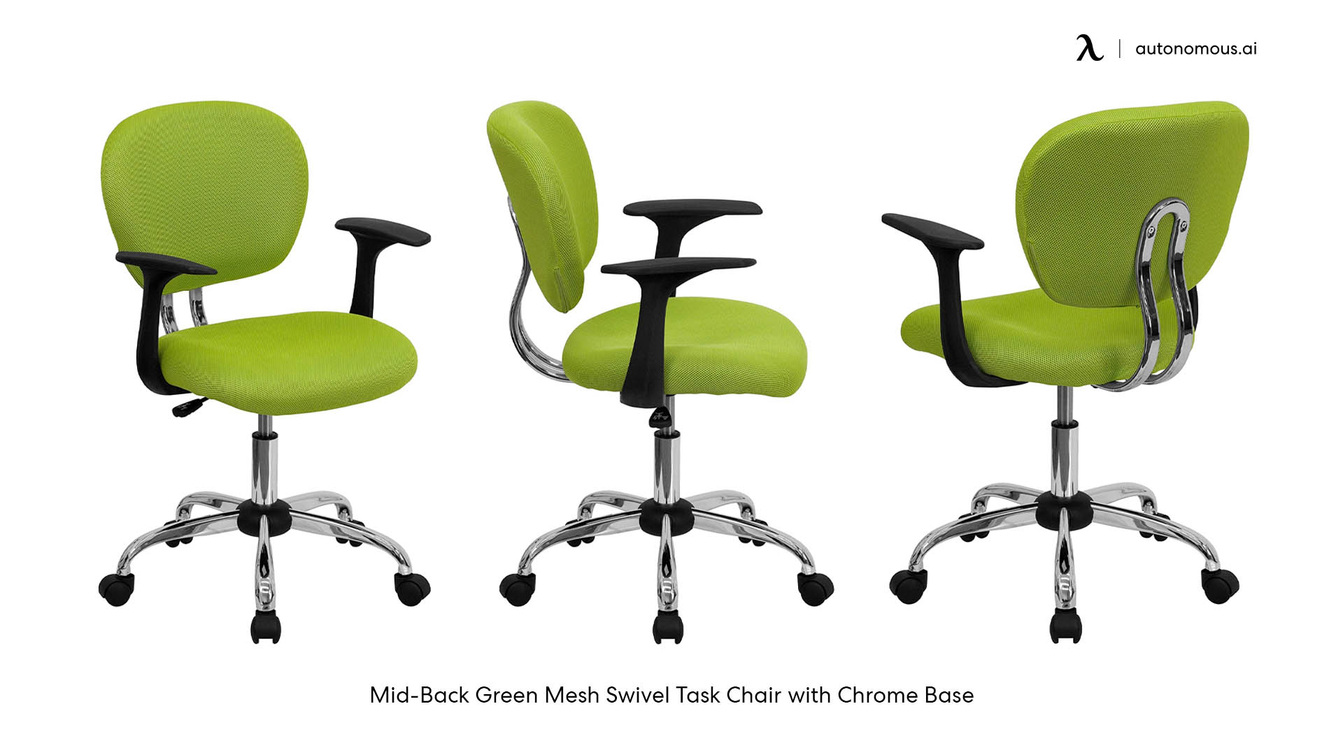 Chrome Base green office chair