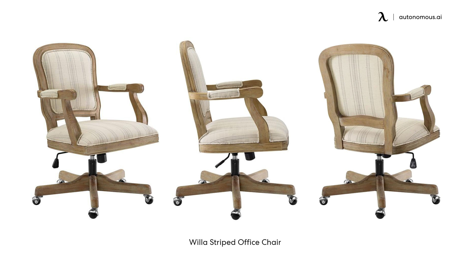 Willa Striped vintage office chair