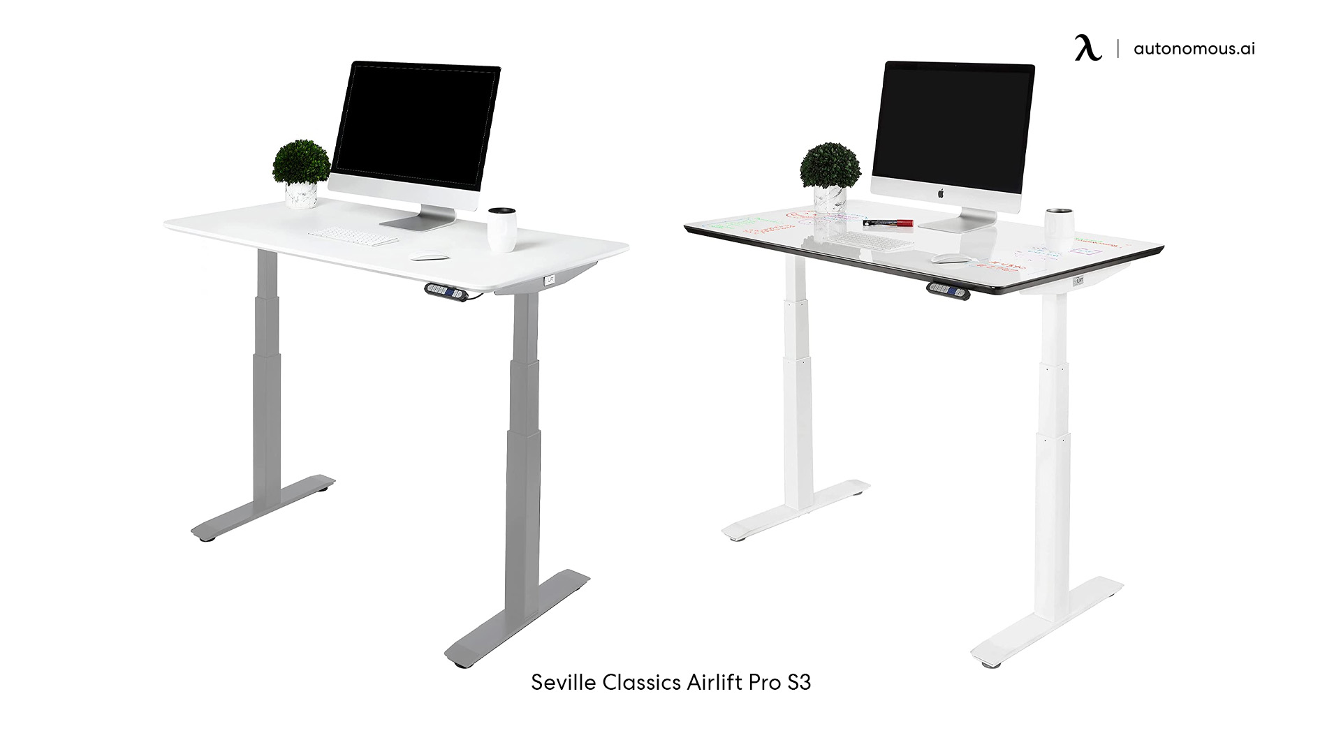 Seville Classics Airlift Pro small white desk