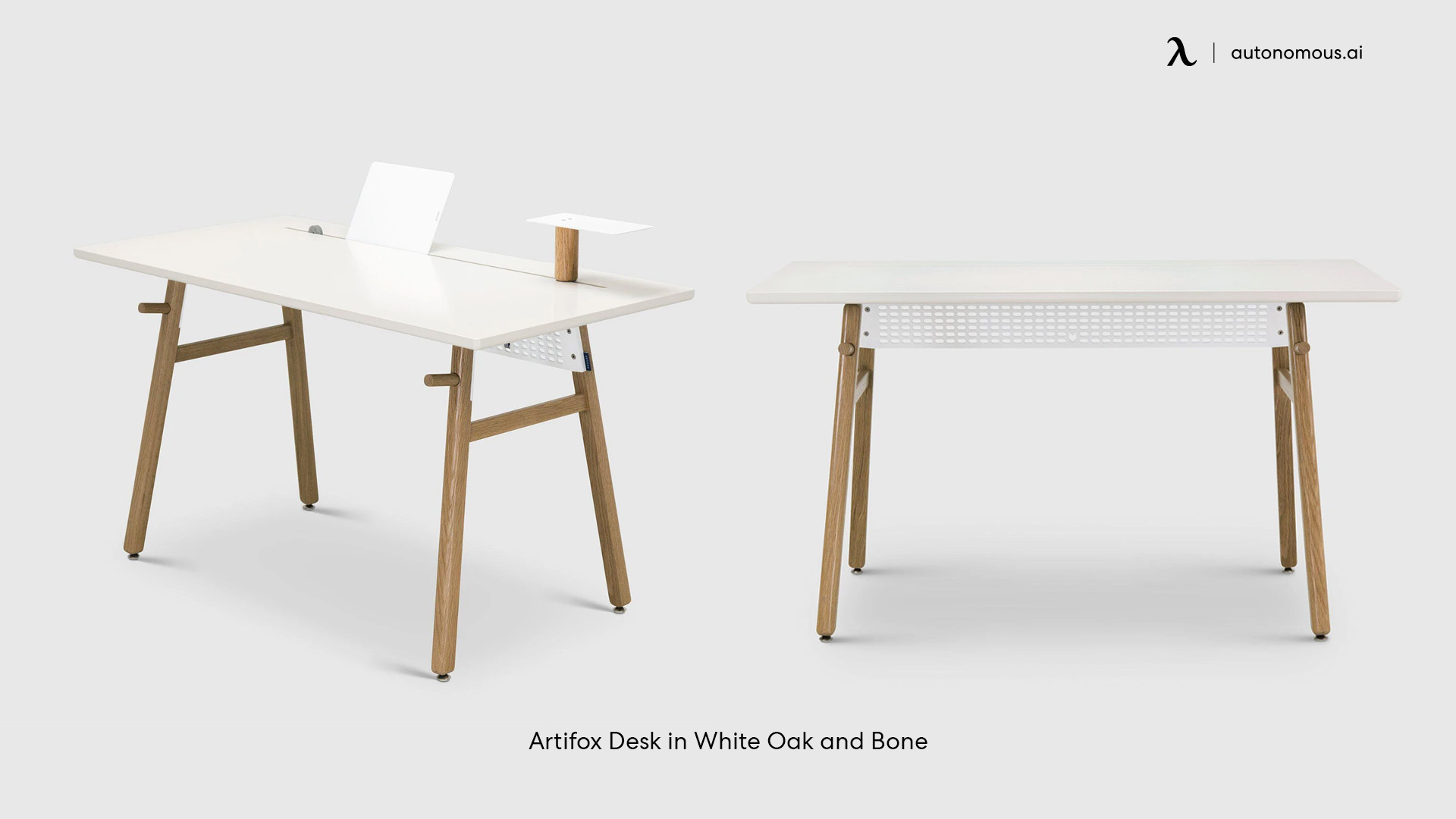 Artifox Desk in White Oak and Bone