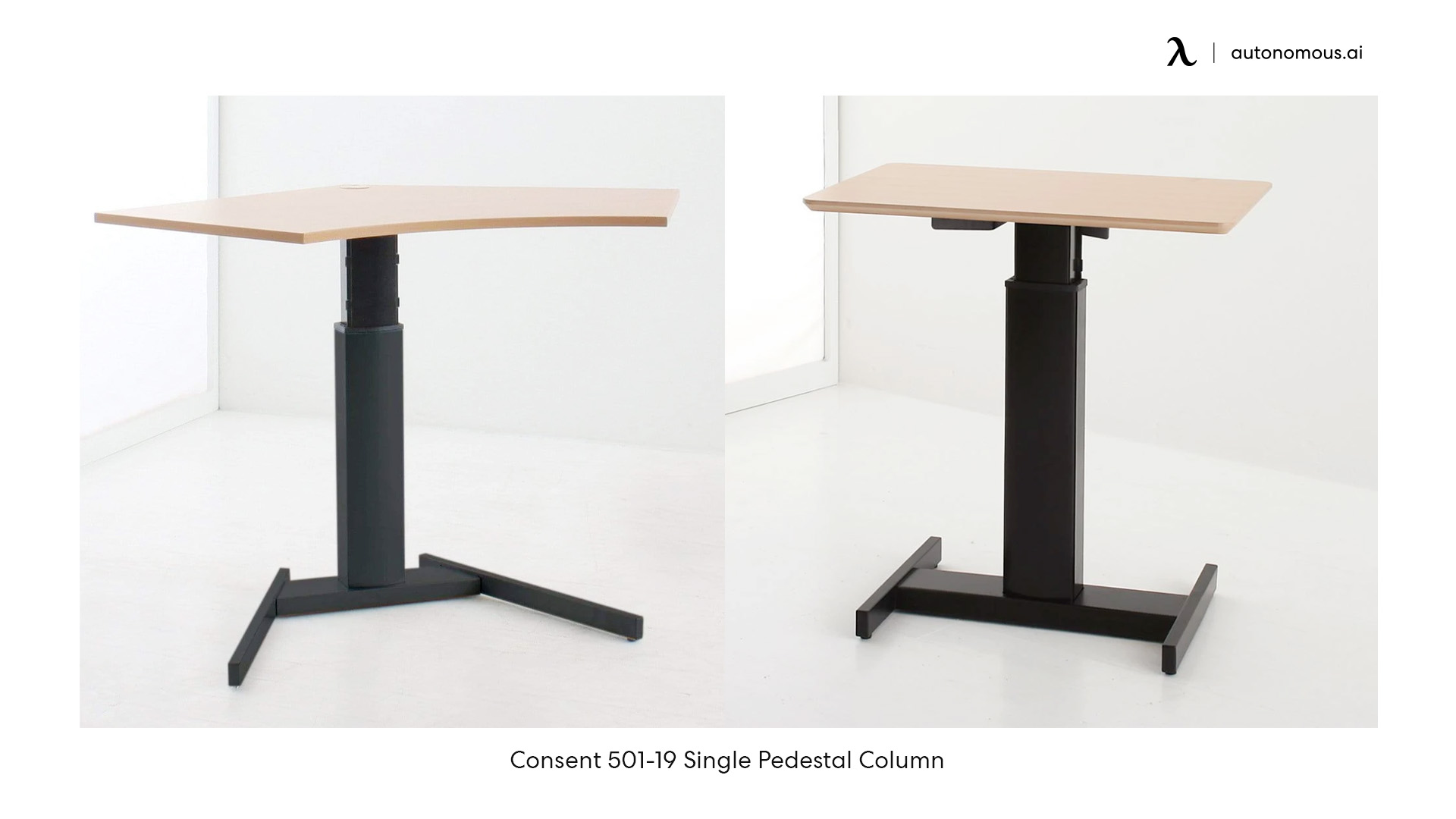 Consent 501-19 Single Pedestal Column Adjustable desk legs