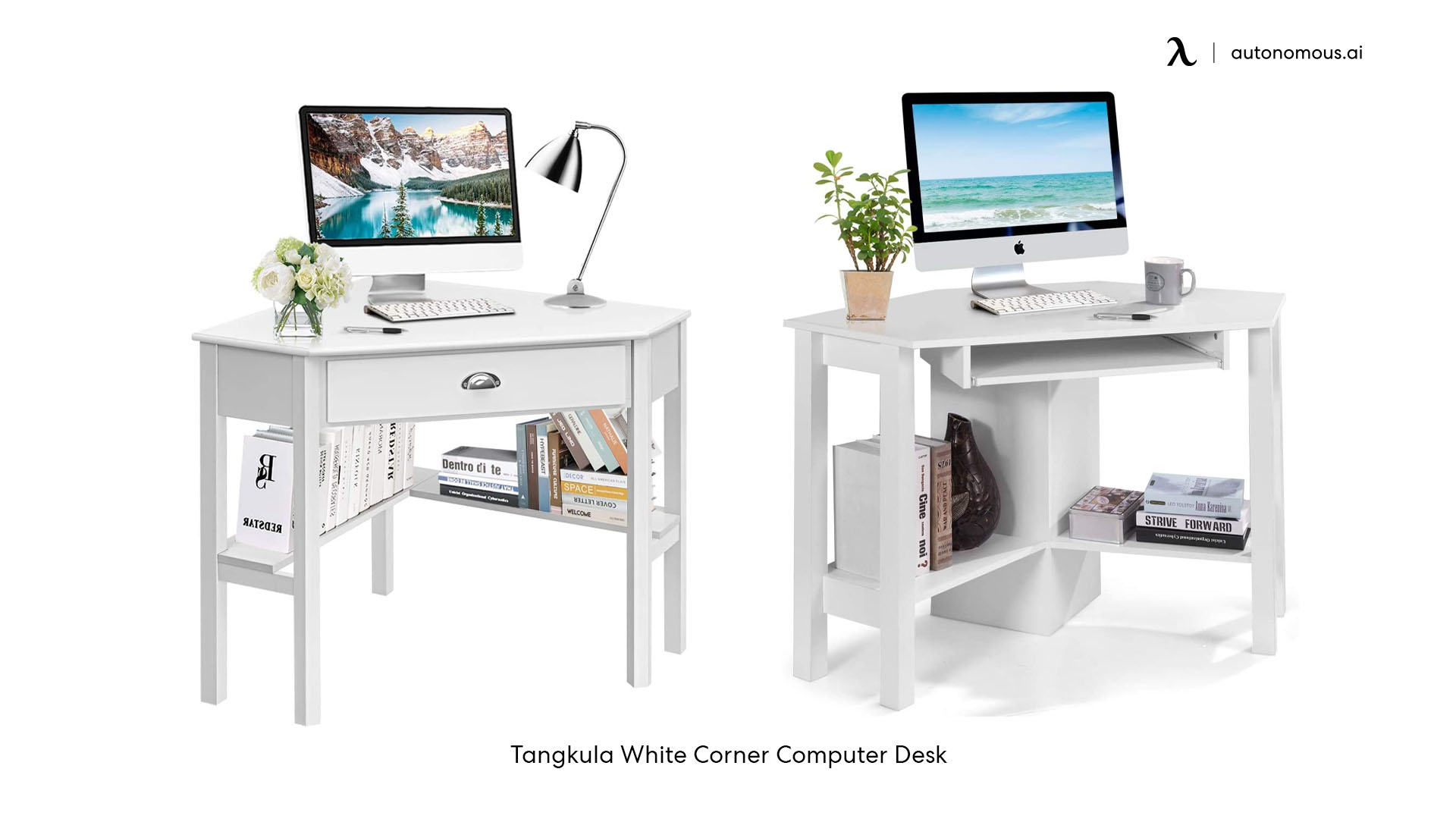 Tangkula White Corner Computer Desk