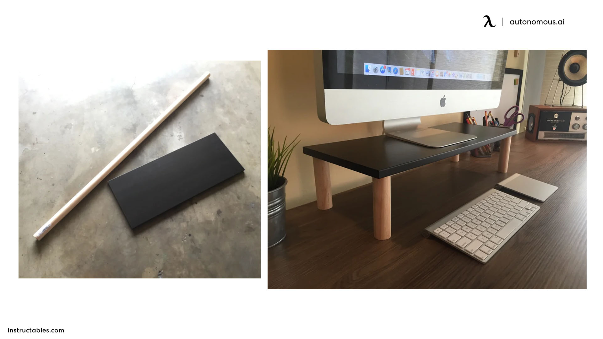 Wooden Riser diy monitor stand
