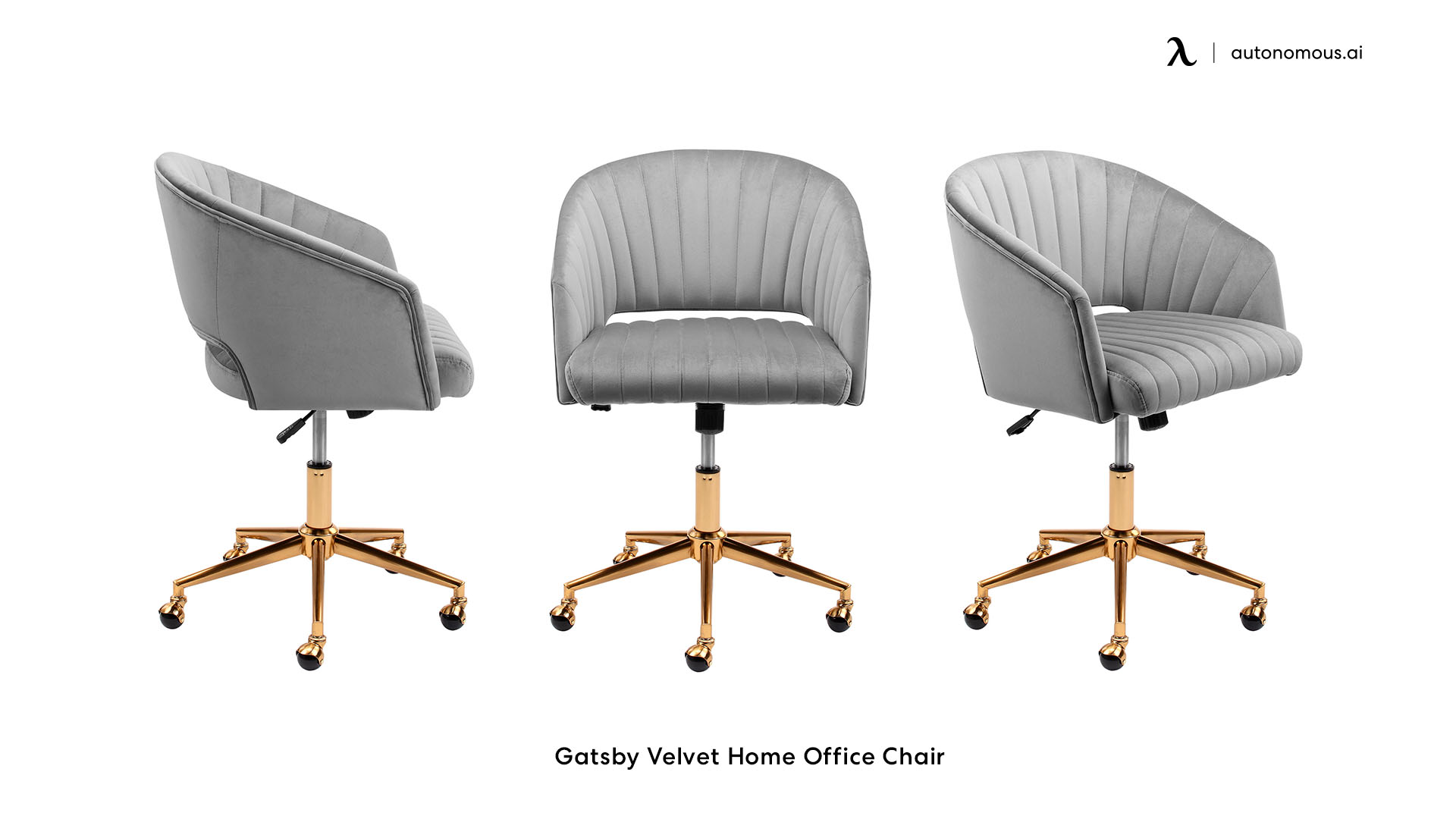 Gatsby Velvet grey office chair australia