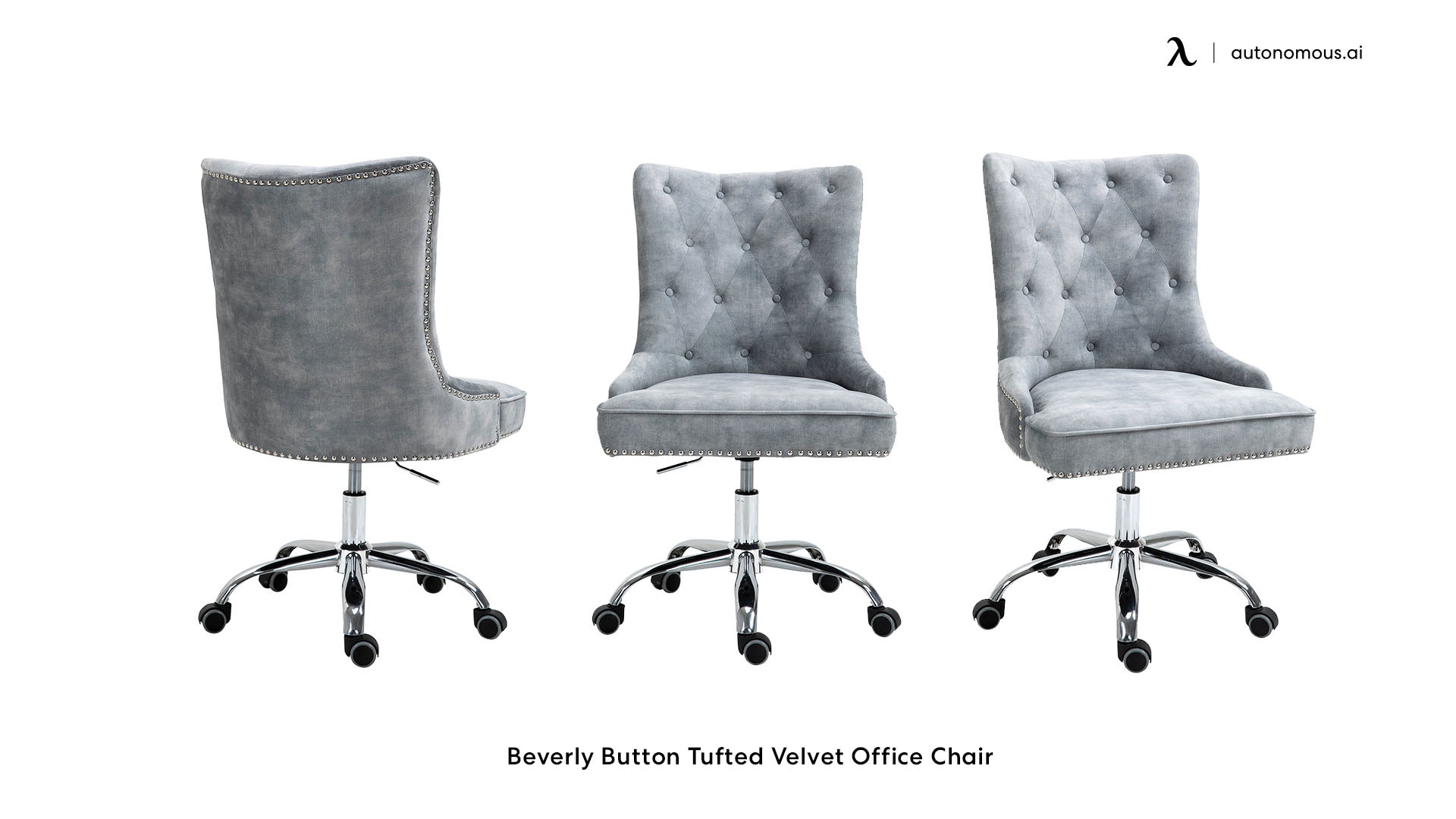 Beverly Button Tufted grey office chair australia