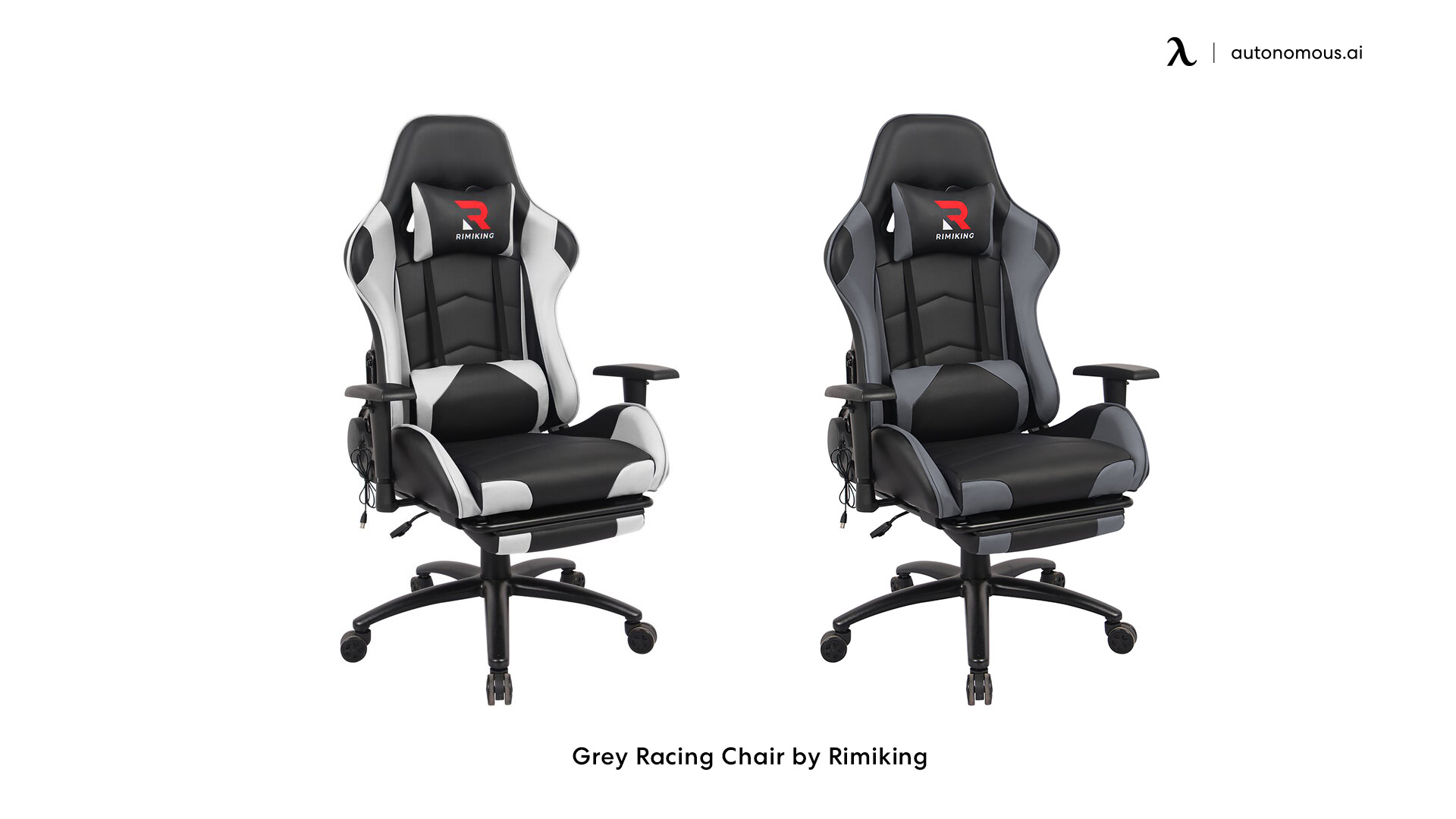 Rimiking Grey Massage Gaming Chair
