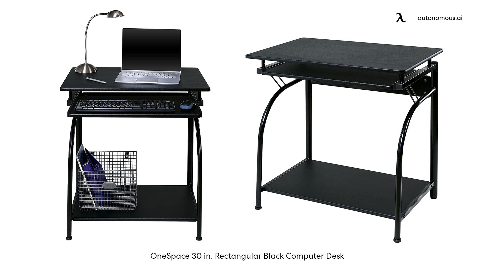 OneSpace 30 in. Rectangular Black Computer Desk