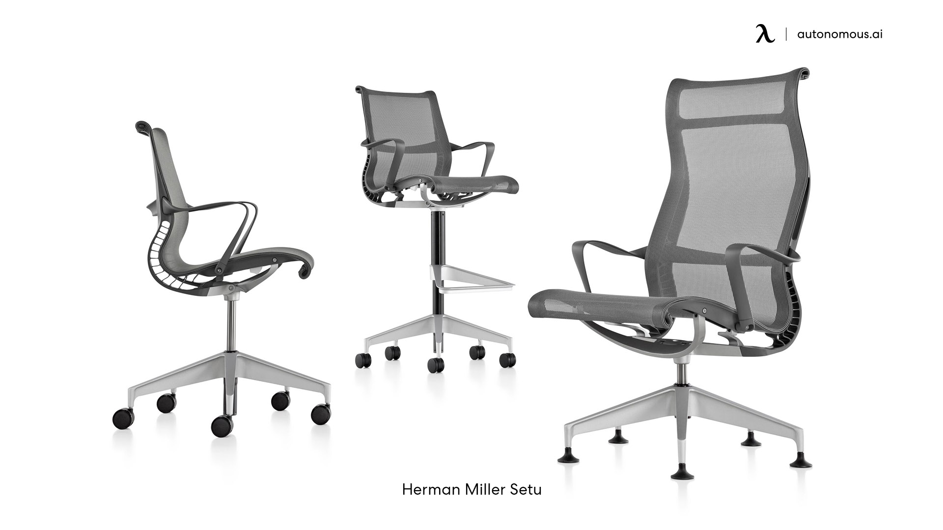 Herman Miller Setu grey desk chair with arms
