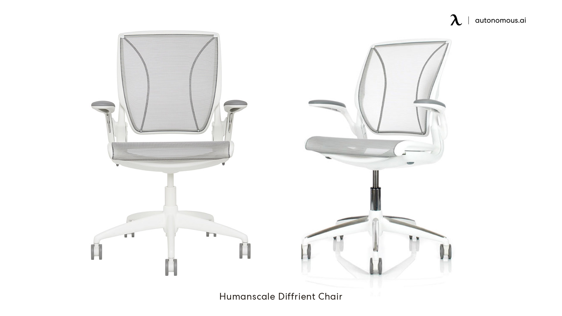 Humanscale Diffrient World grey desk chair with arms