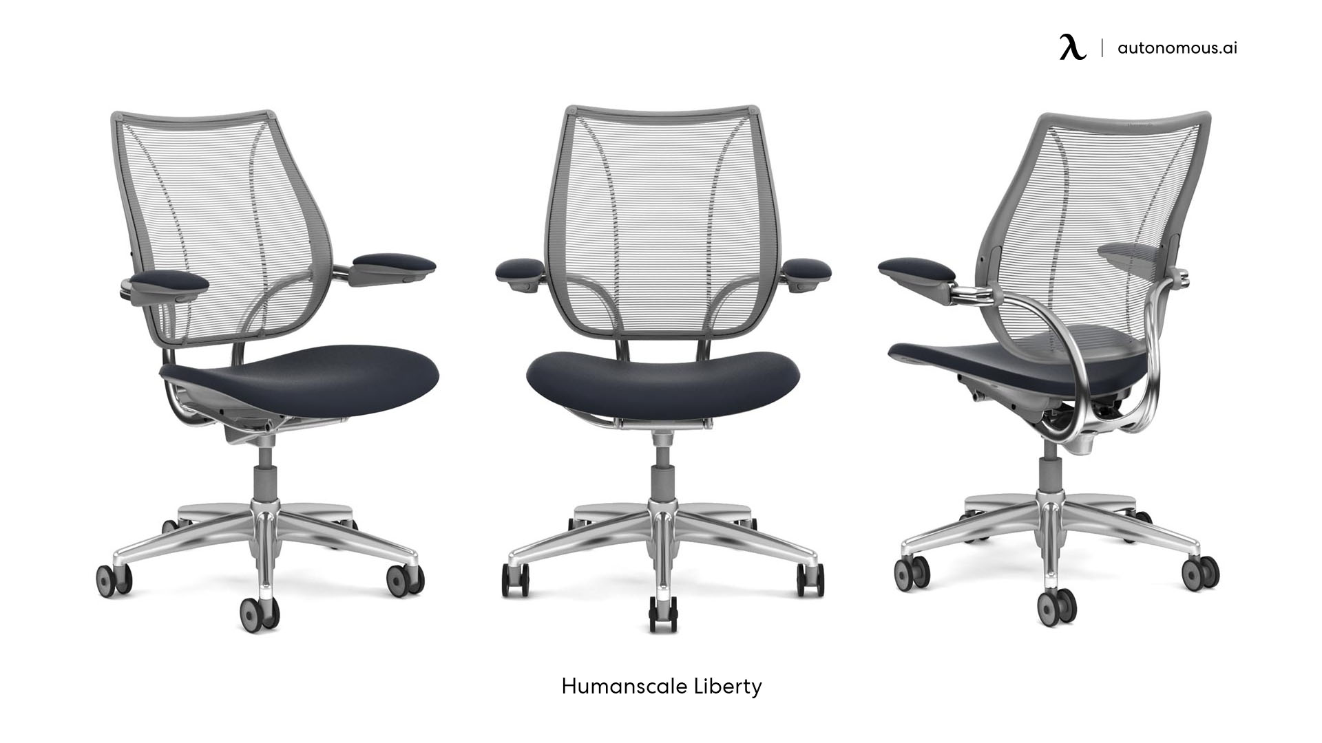 Humanscale Liberty grey desk chair with arms