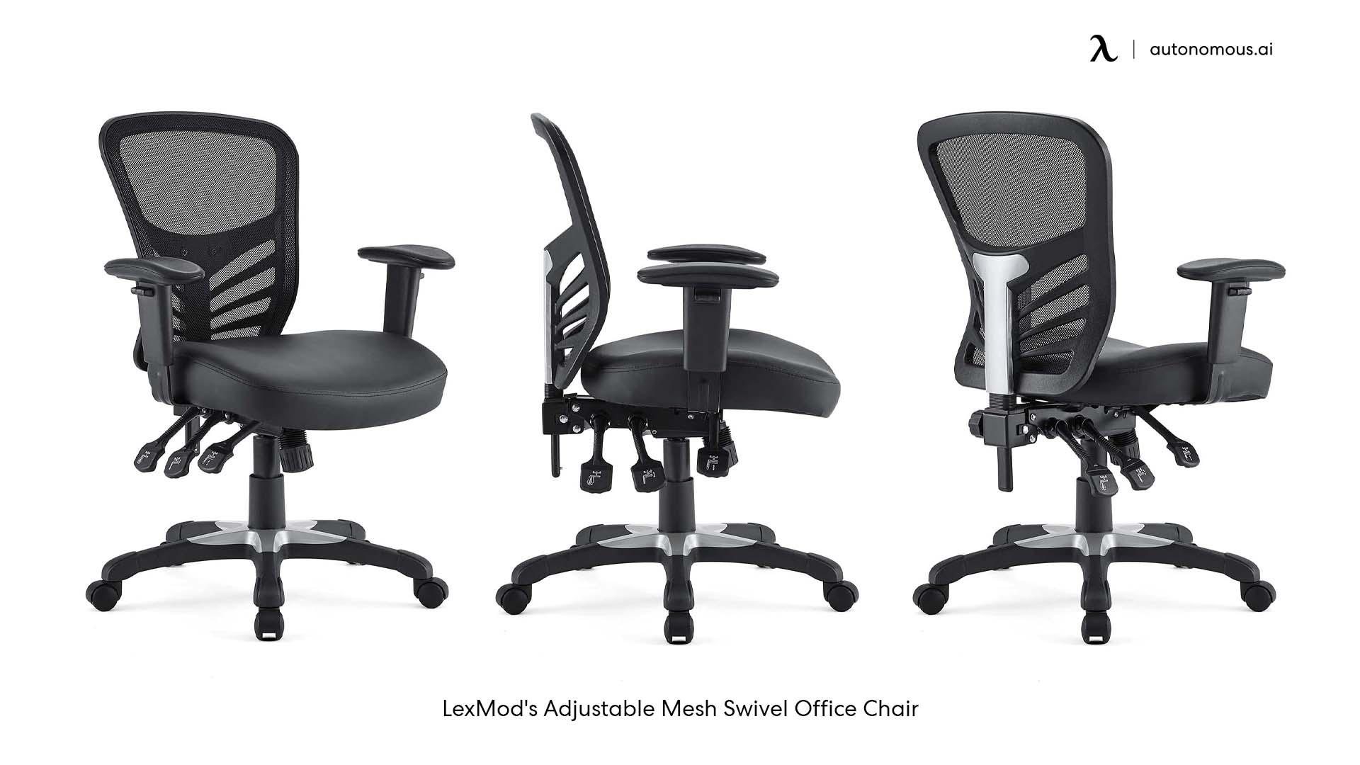 LexMod's Adjustable black office swivel chair