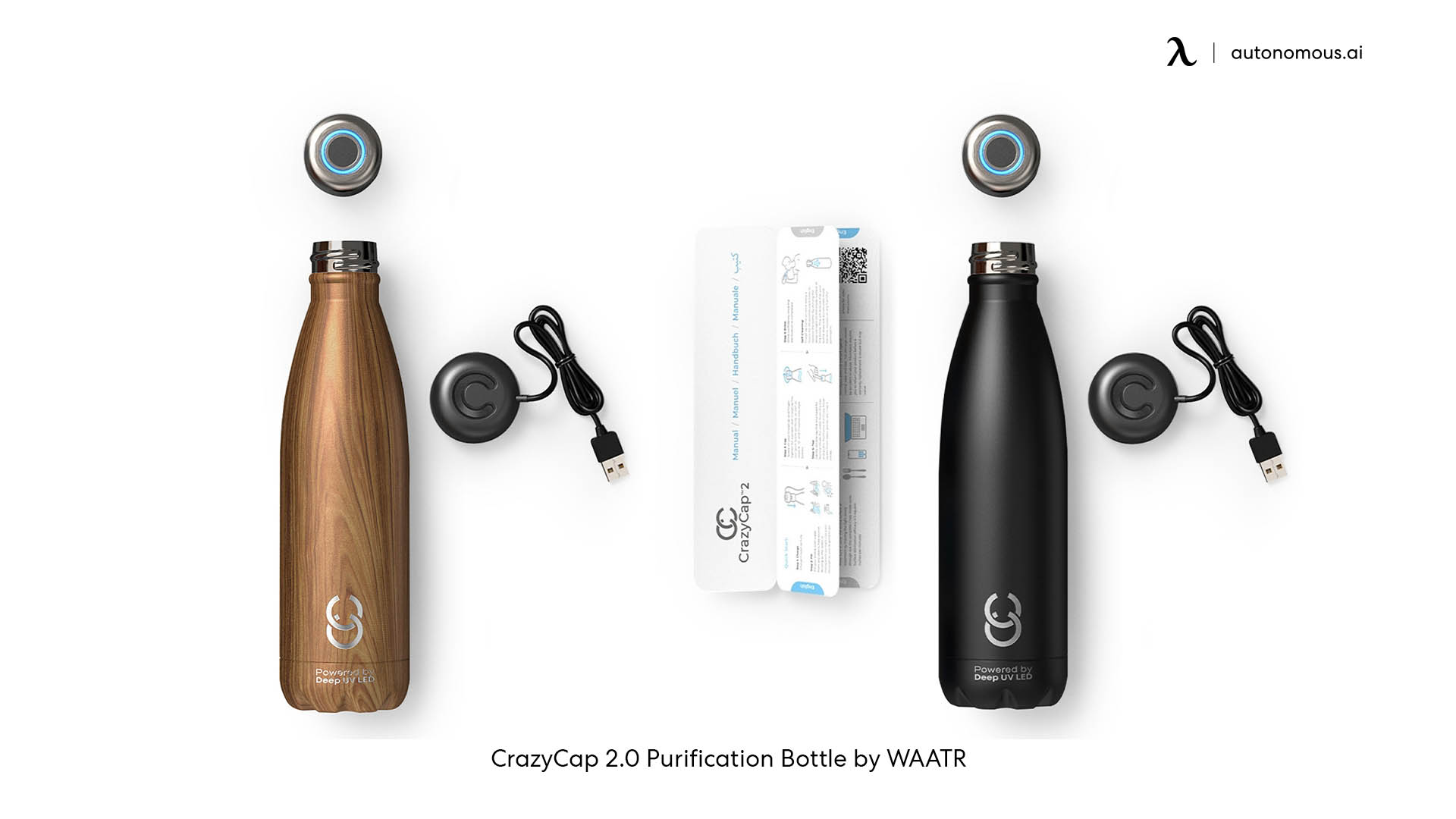 CrazyCap 2.0 filtered water bottle by WAATR