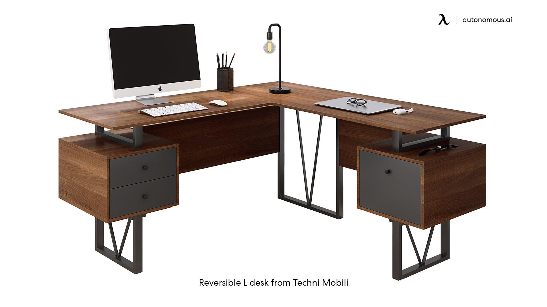 Reversible L desk from Techni Mobili