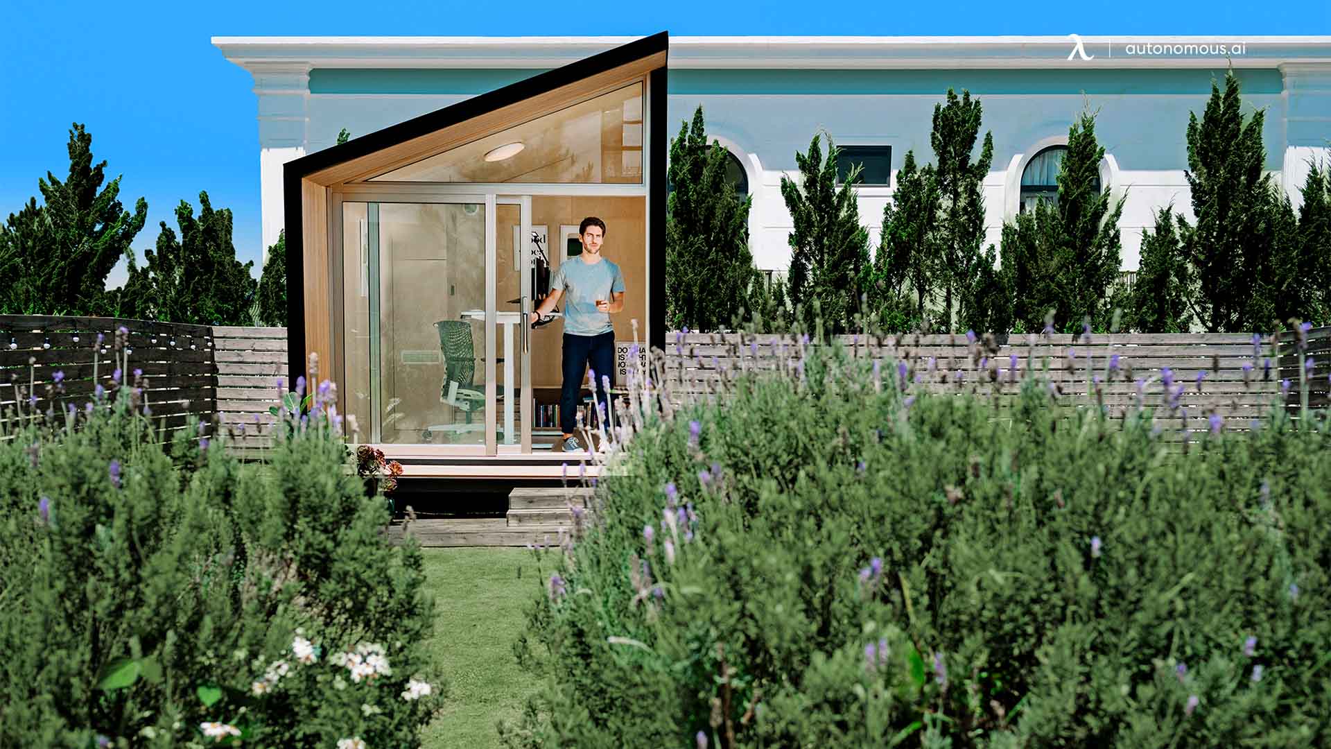 Autonomous WorkPod garden office pod in california