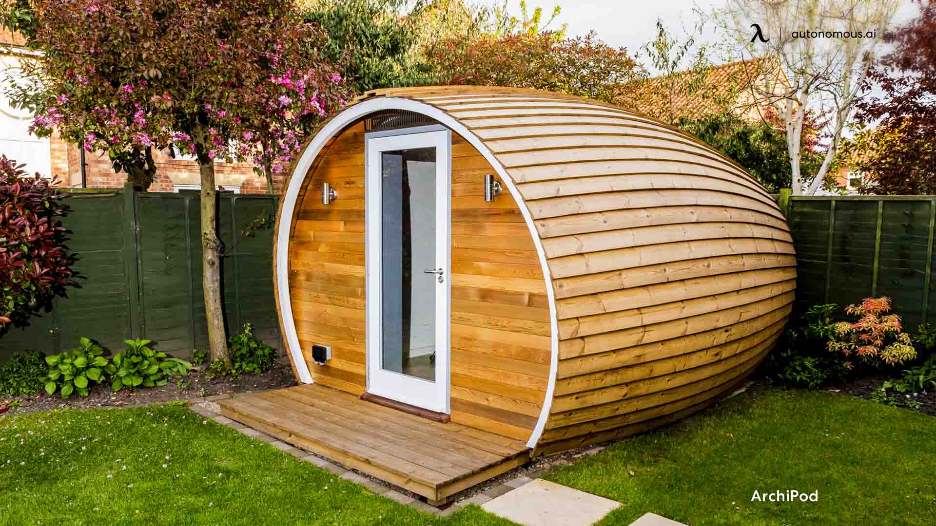 Archipod garden office pod in california