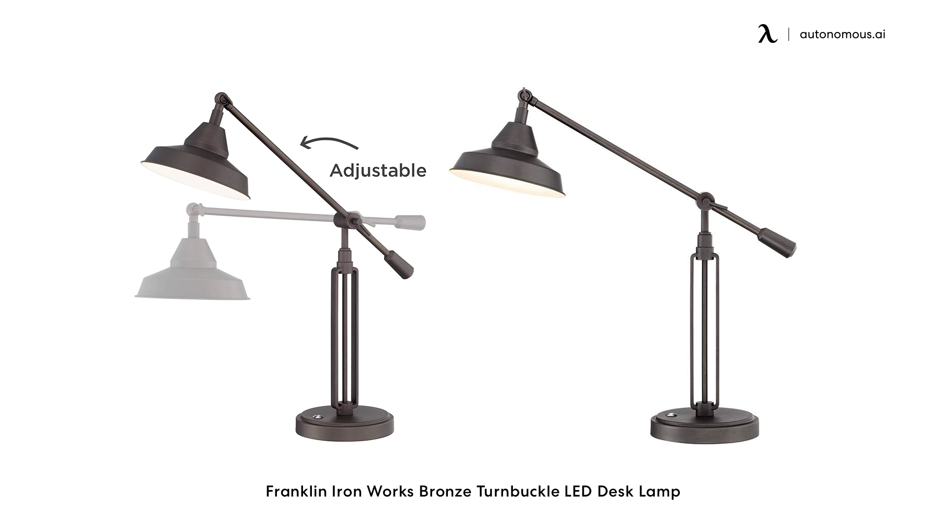 Franklin Iron Works Bronze Turnbuckle light for office desk