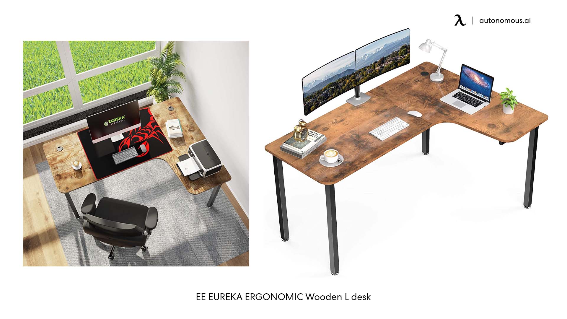 EE EUREKA ERGONOMIC Wooden L desk