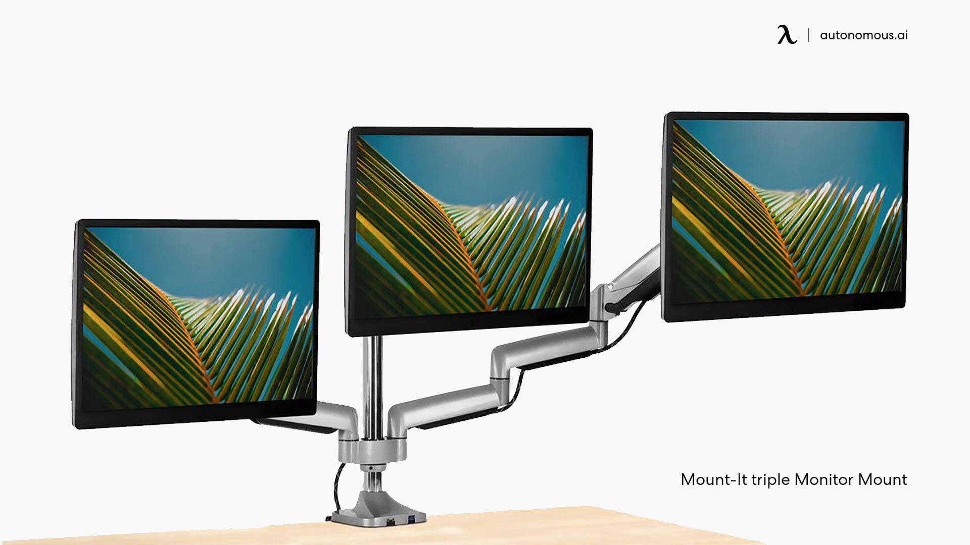 Mount-It! triple monitor stand with organizer