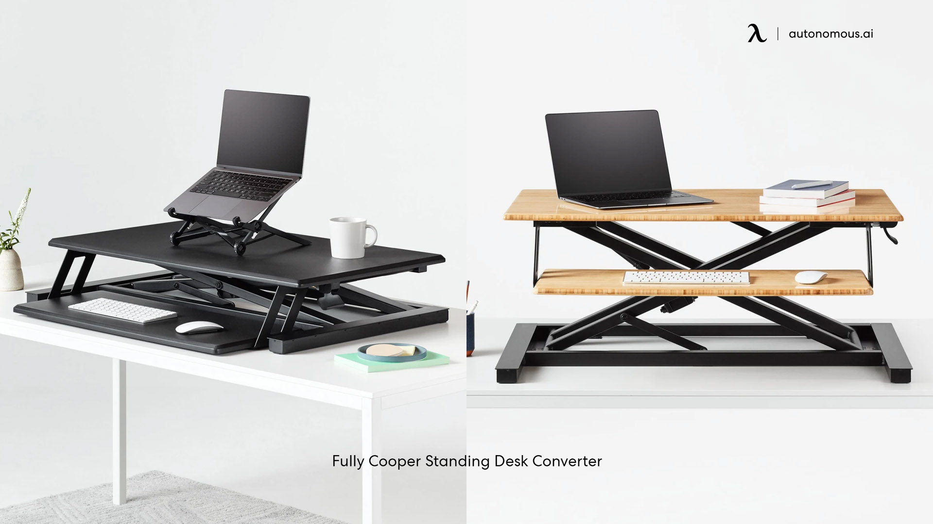 Fully Cooper standing desk converter for laptop