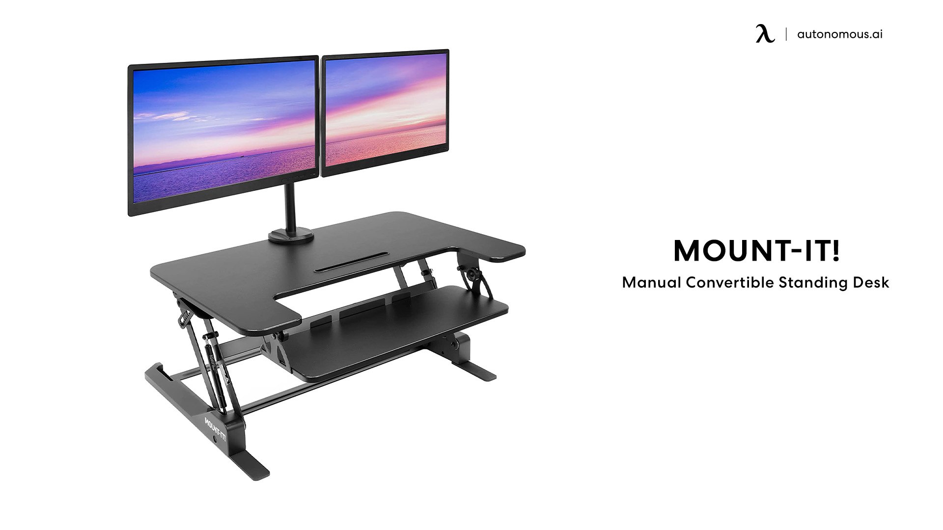 Manual Convertible Standing Desk Monitor Mount