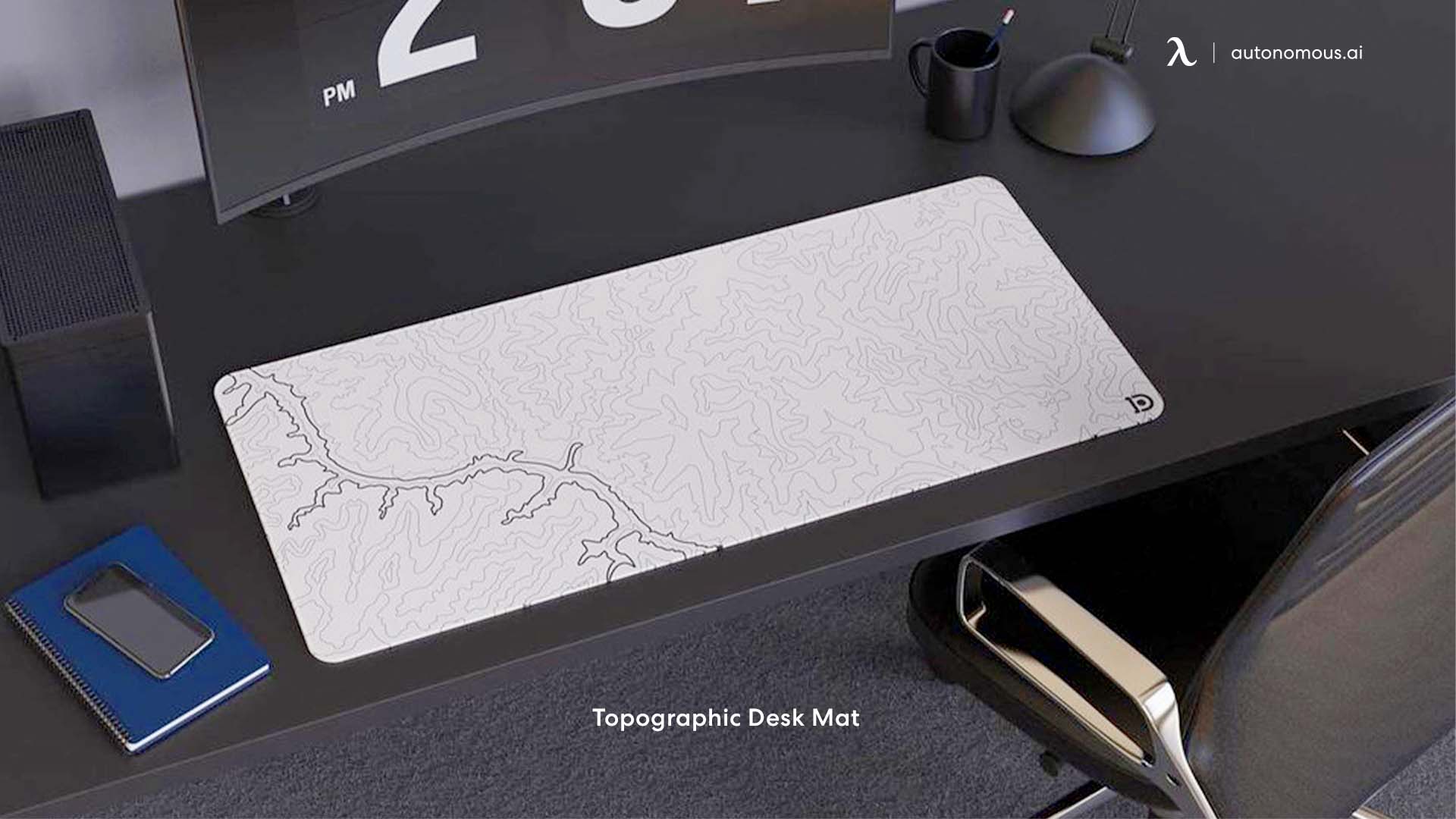 Topographic Desk Pad by Deskr white desk accessories