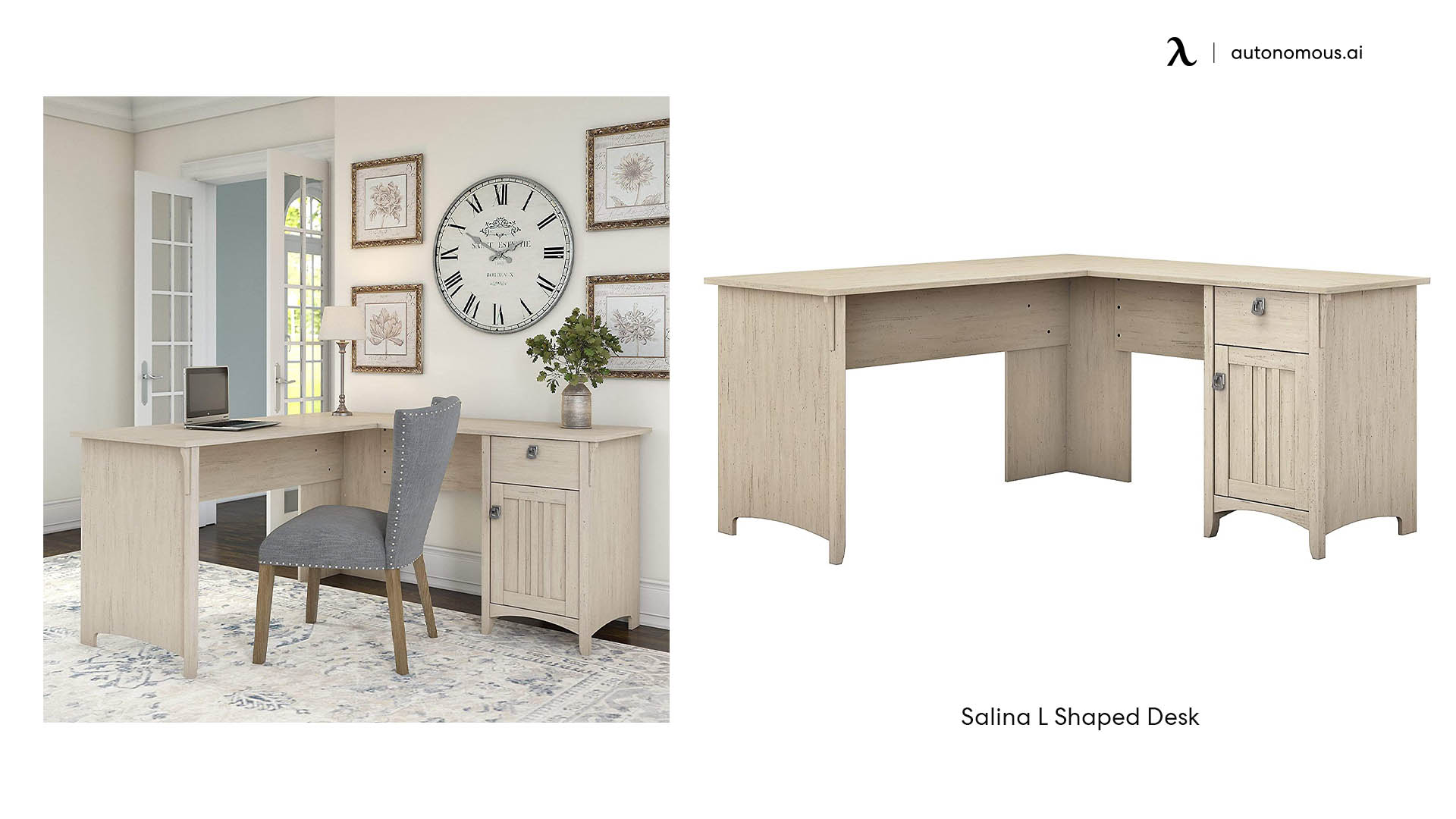 Salina L-Shaped small home office desk
