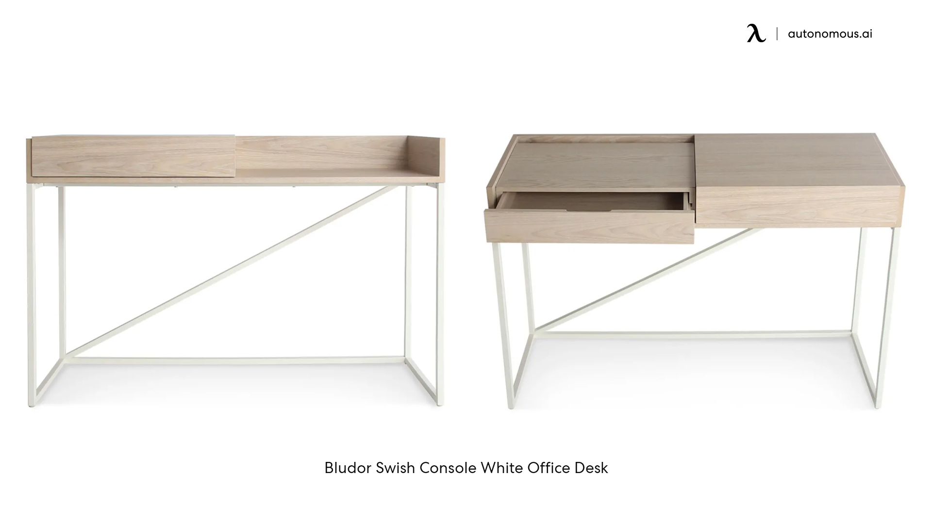 Bludor Swish Console White Office Desk