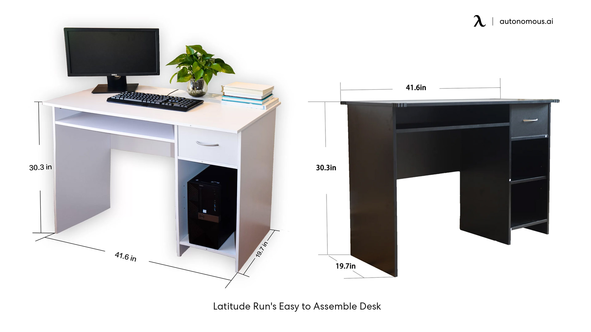Latitude Run's Easy to Assemble grey home office desk