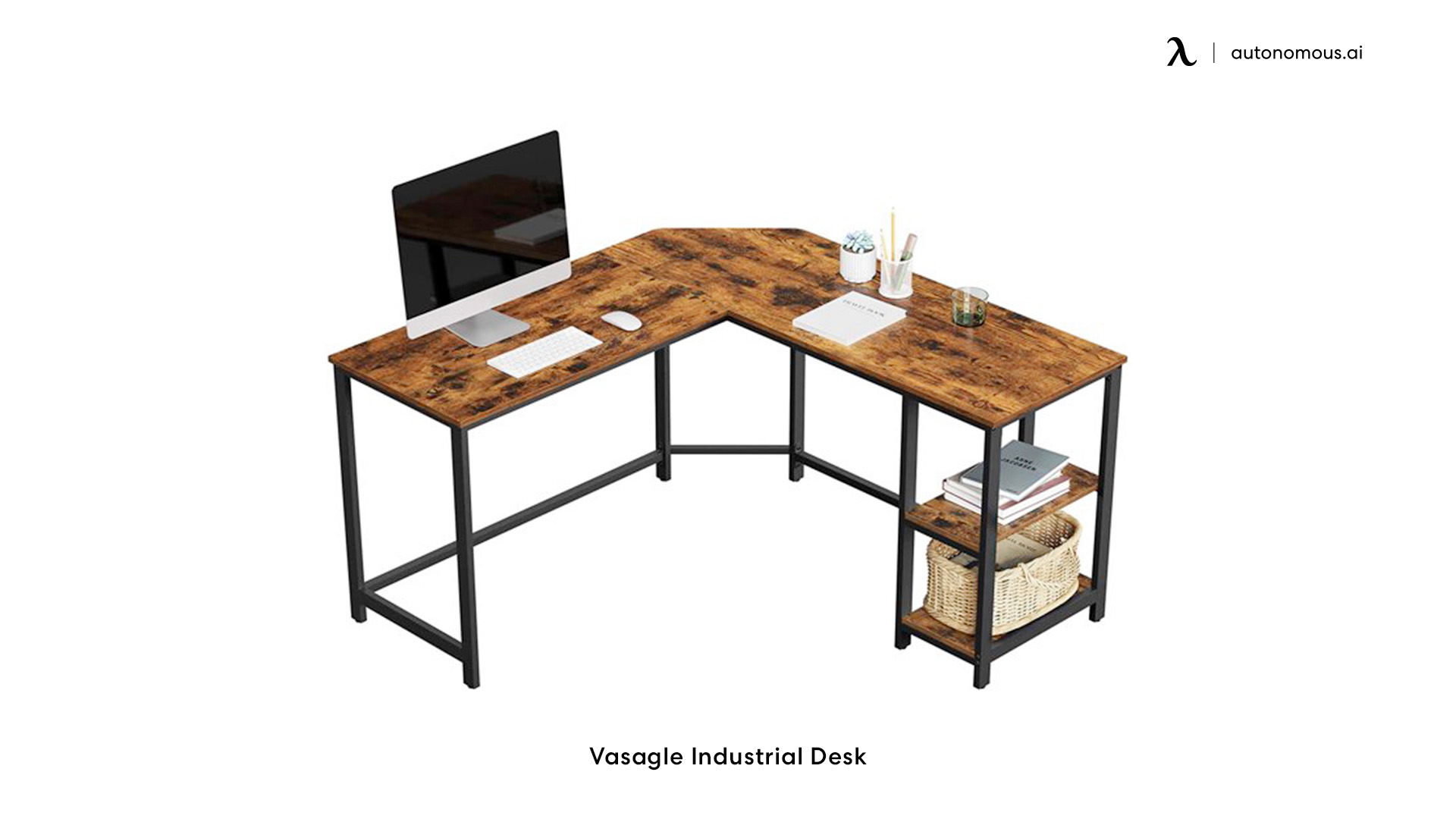 Vasagle Industrial L-shaped home office desk